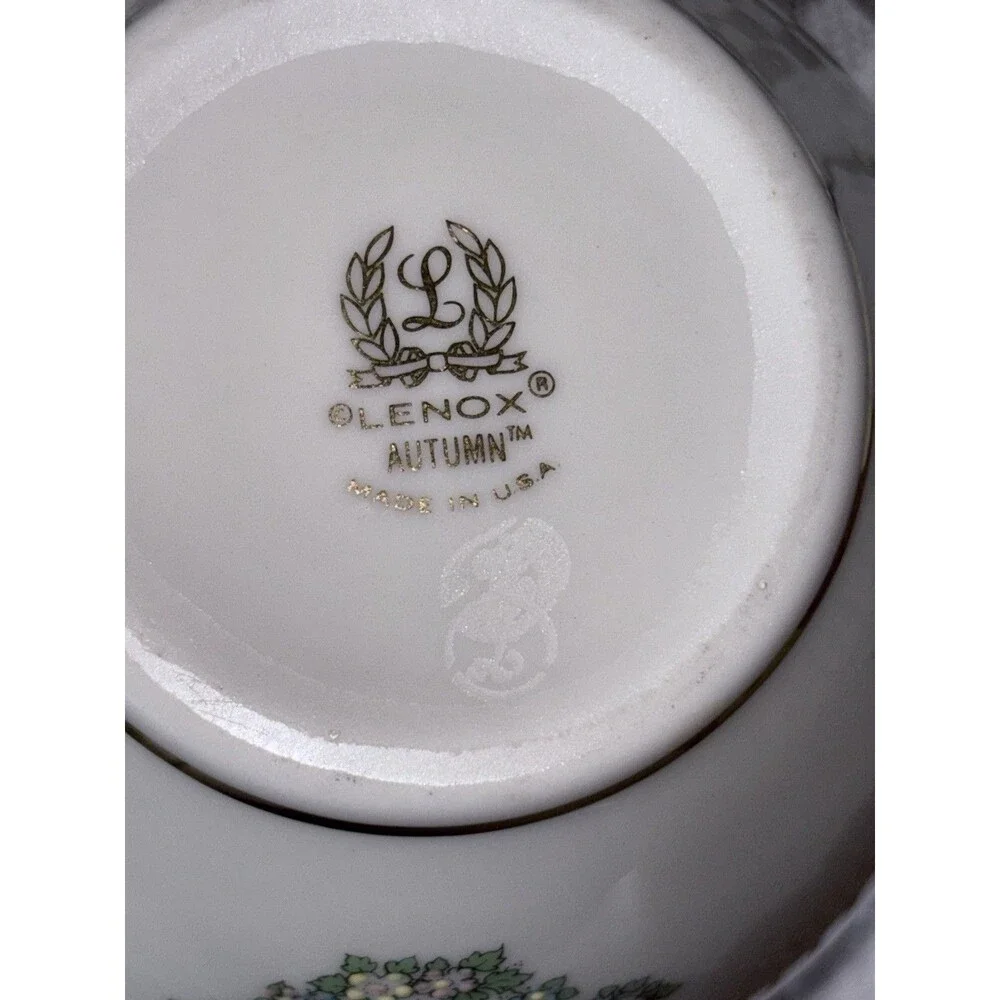 Lenox Autumn Collection Fine Bone China Creamer & Sugar Bowl W/Lid